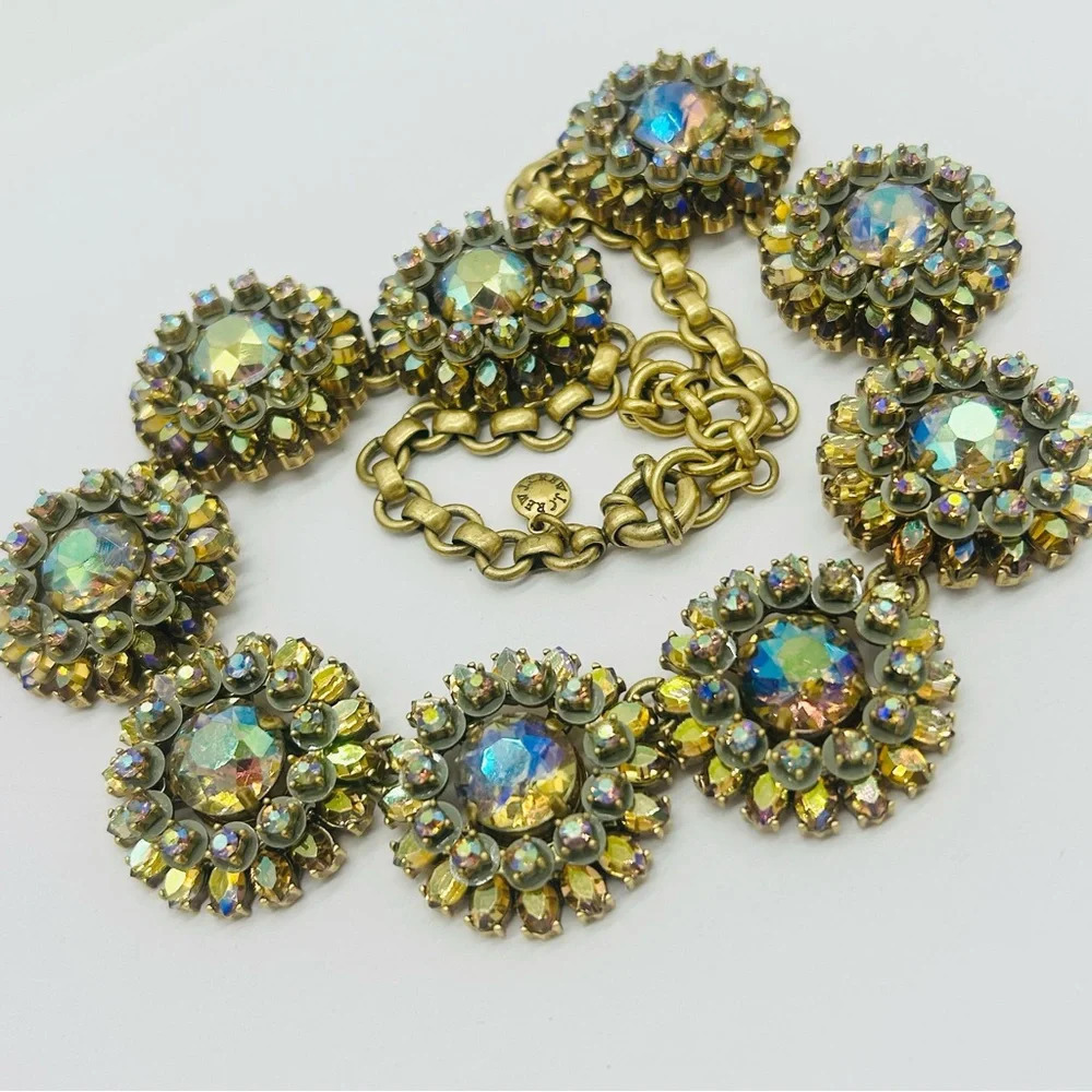 J. Crew Aurora Borealis Jeweled Clusters Necklace